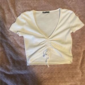 White V Neck Zara Shirt